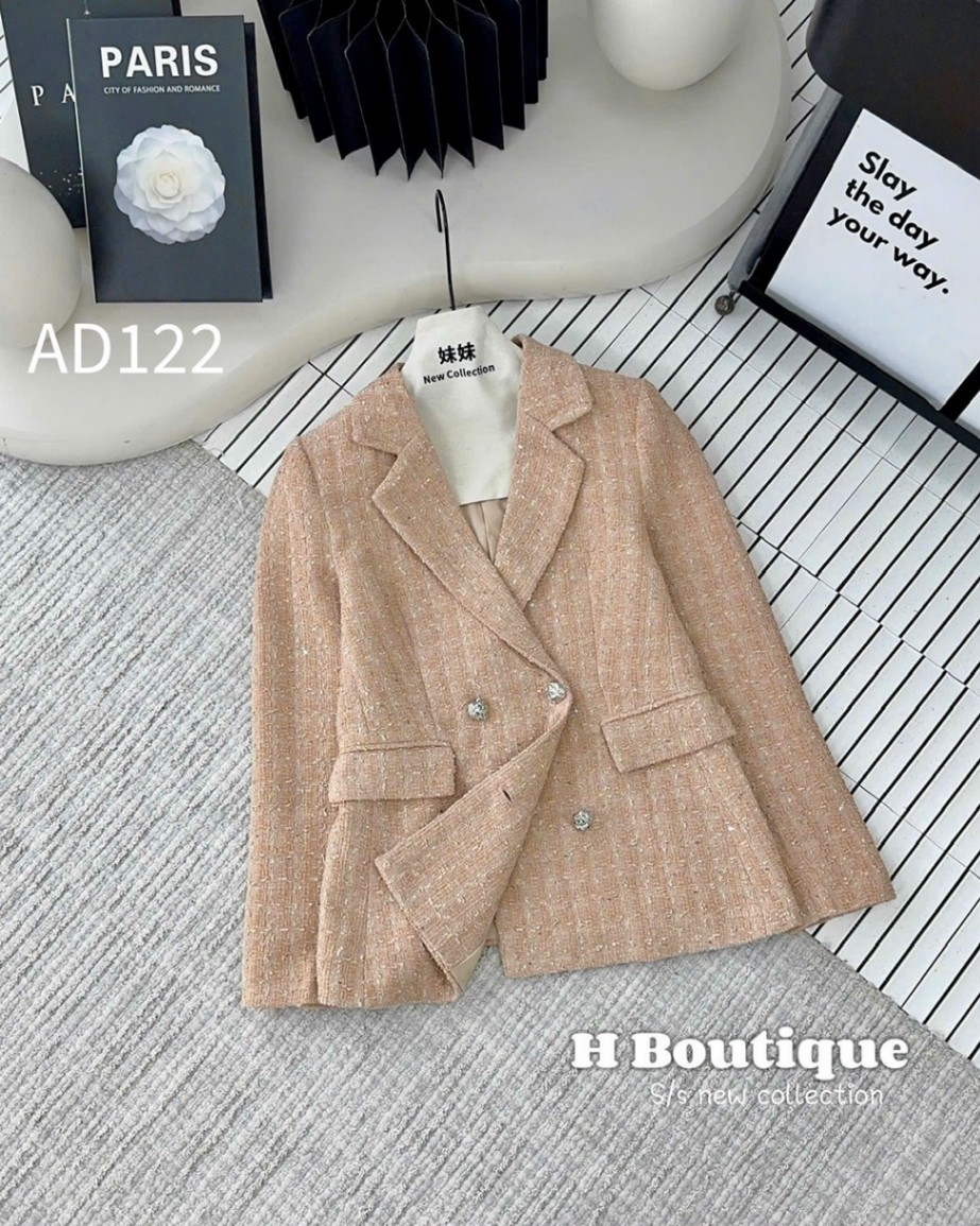 AD122 áo dạ Blazer 4 cúc bạc