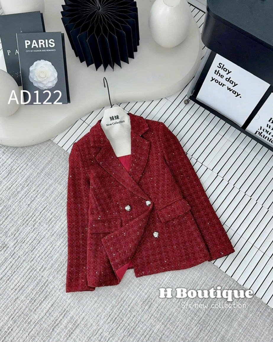 AD122 áo dạ Blazer 4 cúc bạc