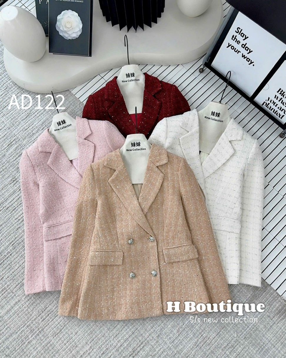 AD122 áo dạ Blazer 4 cúc bạc