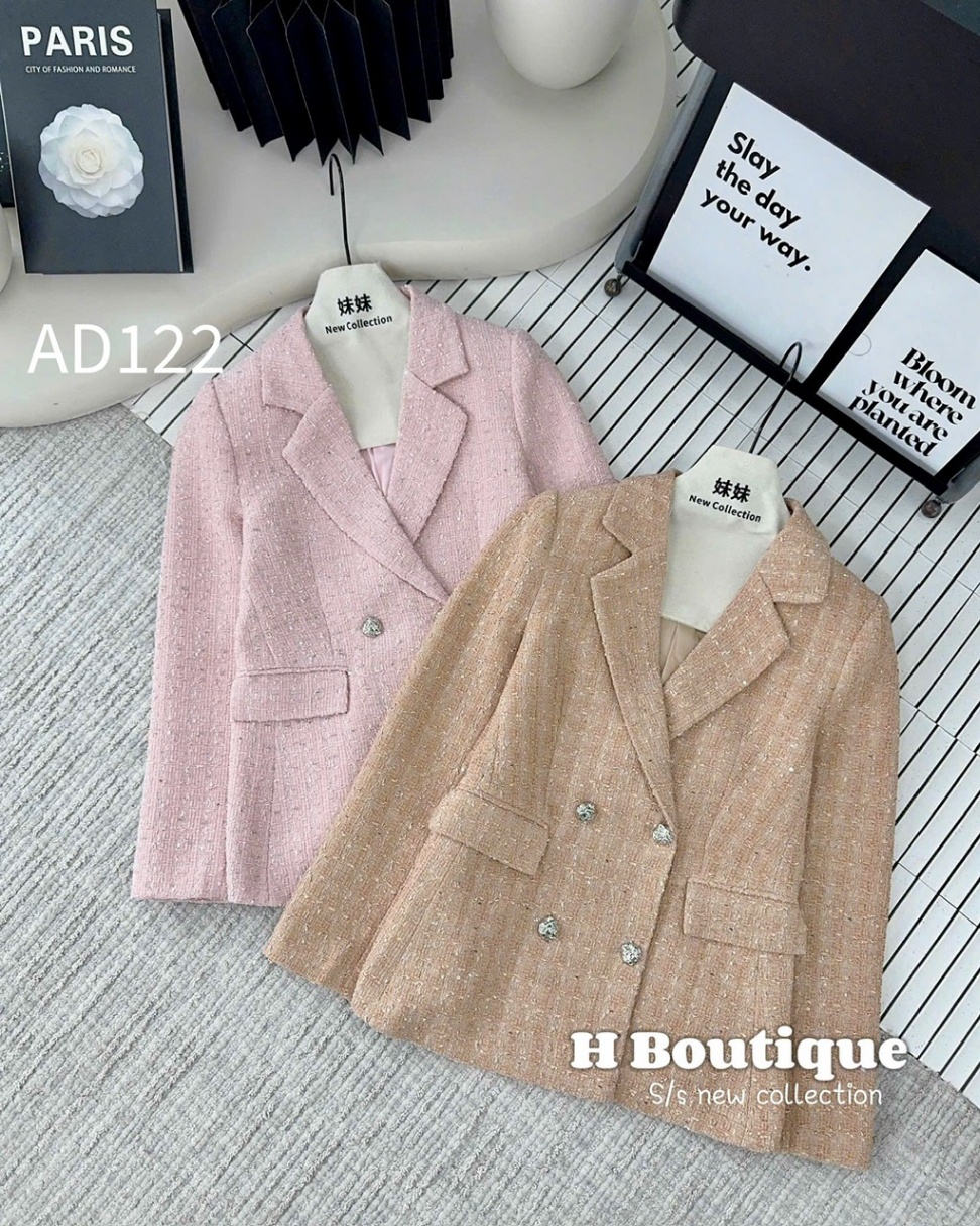 AD122 áo dạ Blazer 4 cúc bạc