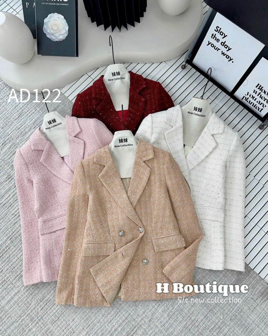 AD122 áo dạ Blazer 4 cúc bạc