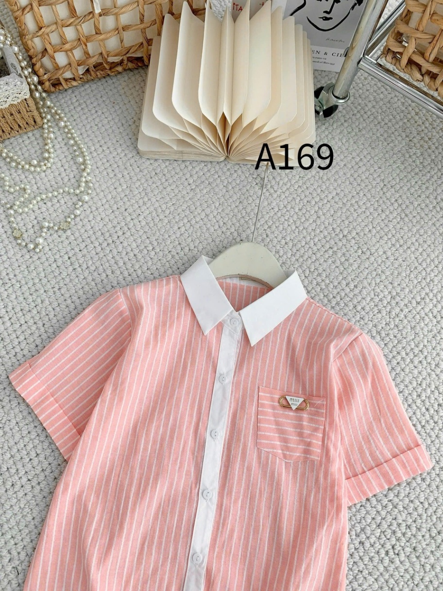 A169 Áo sơ mi kẻ túi ngực