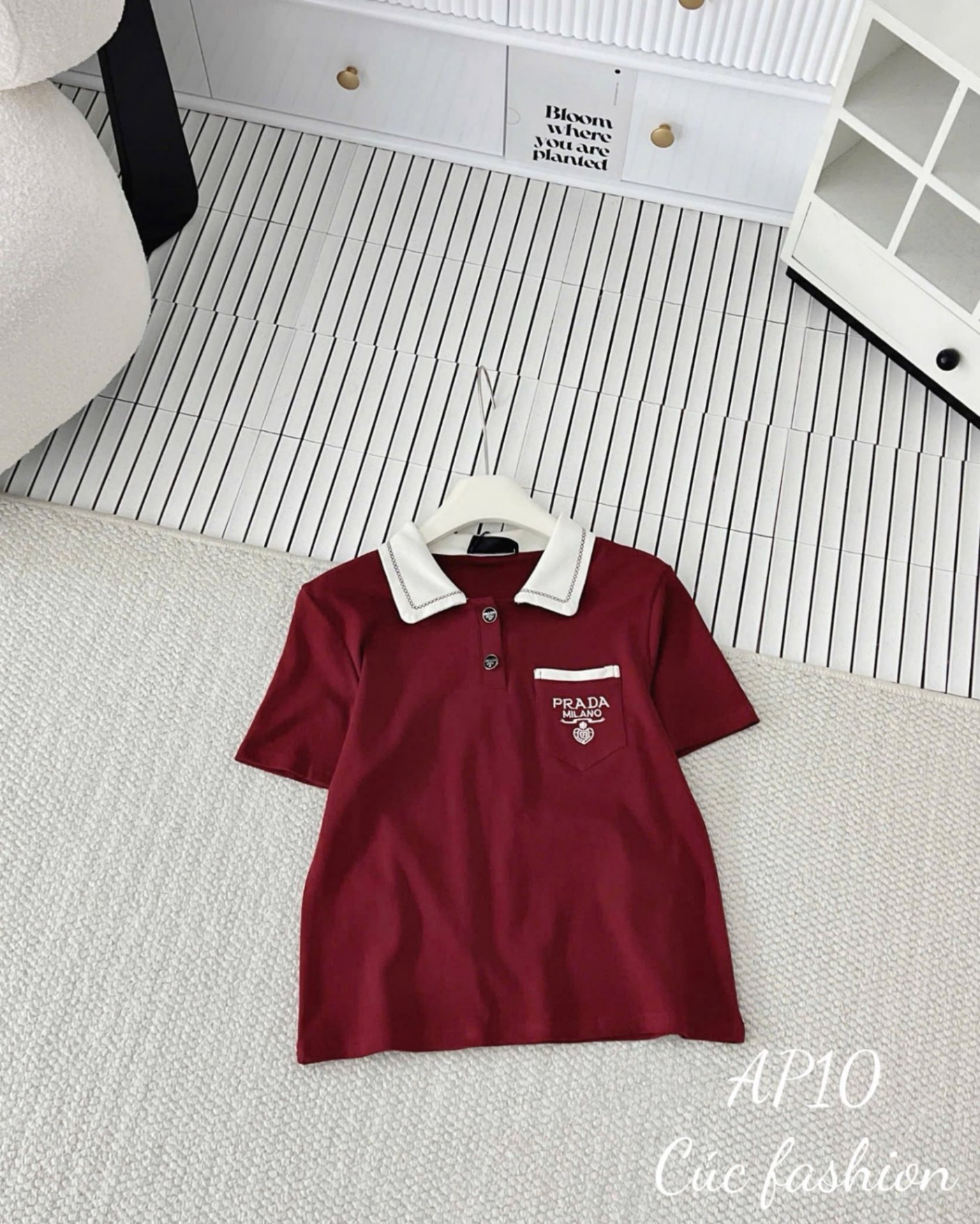 AP13 Áo phông cổ phối túi ngực