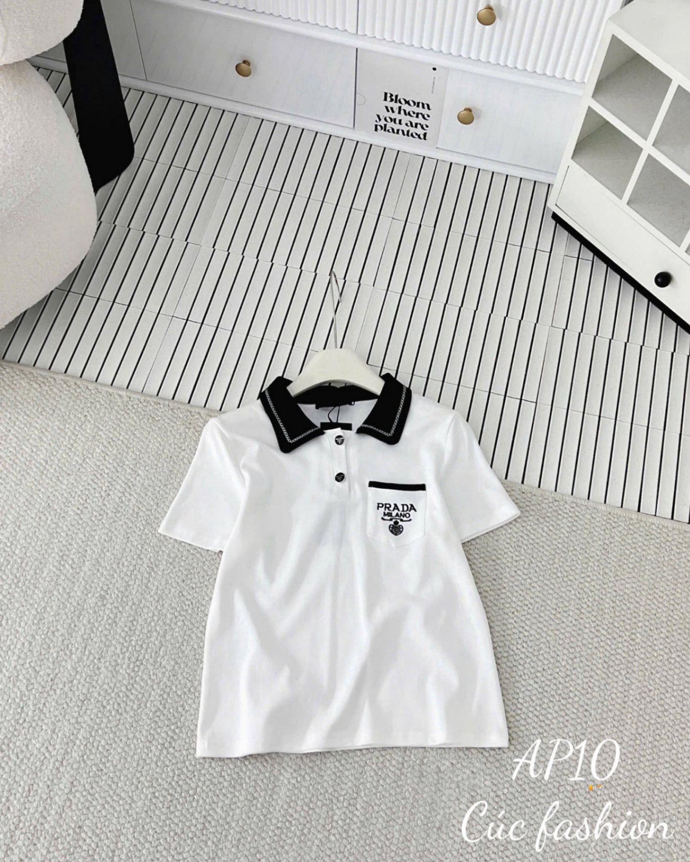 AP13 Áo phông cổ phối túi ngực