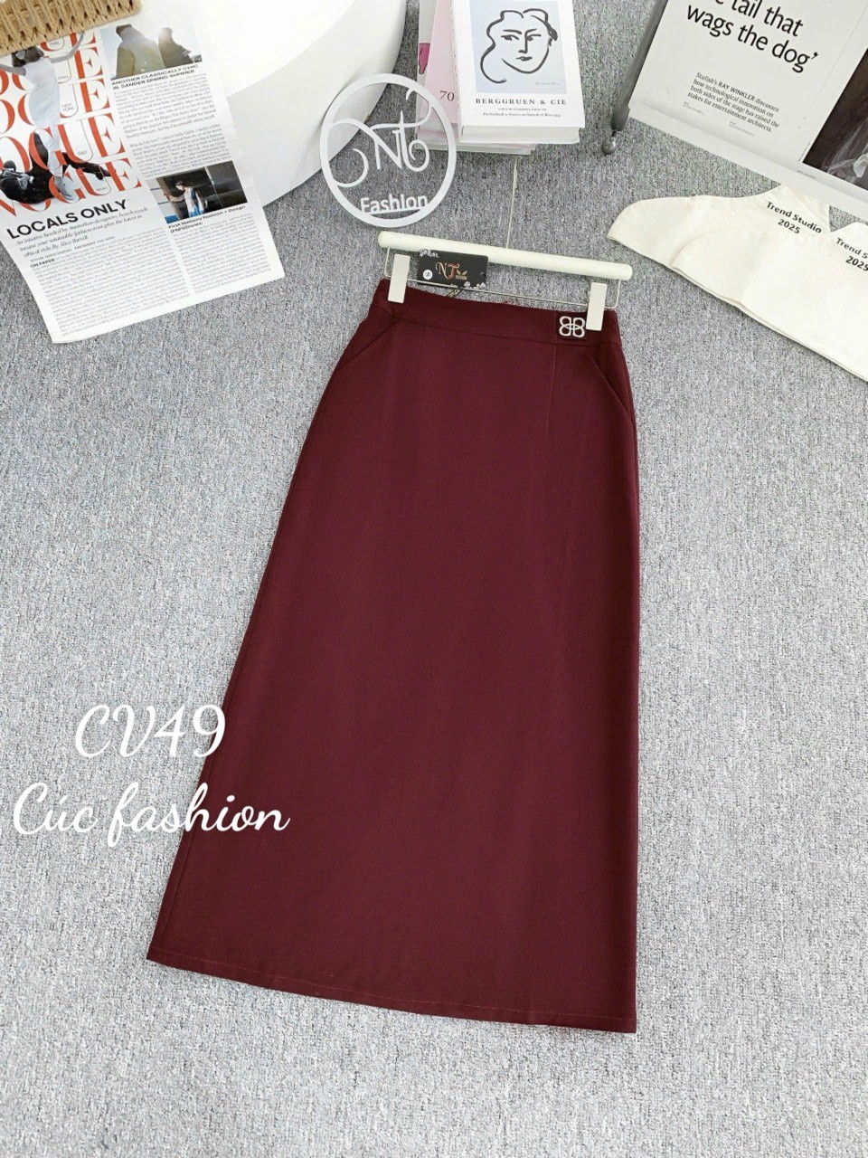 CV49 Chân váy A cạp đính hoa