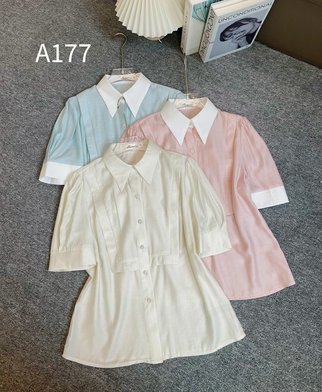 A177 Áo sơ mi viền vuông
