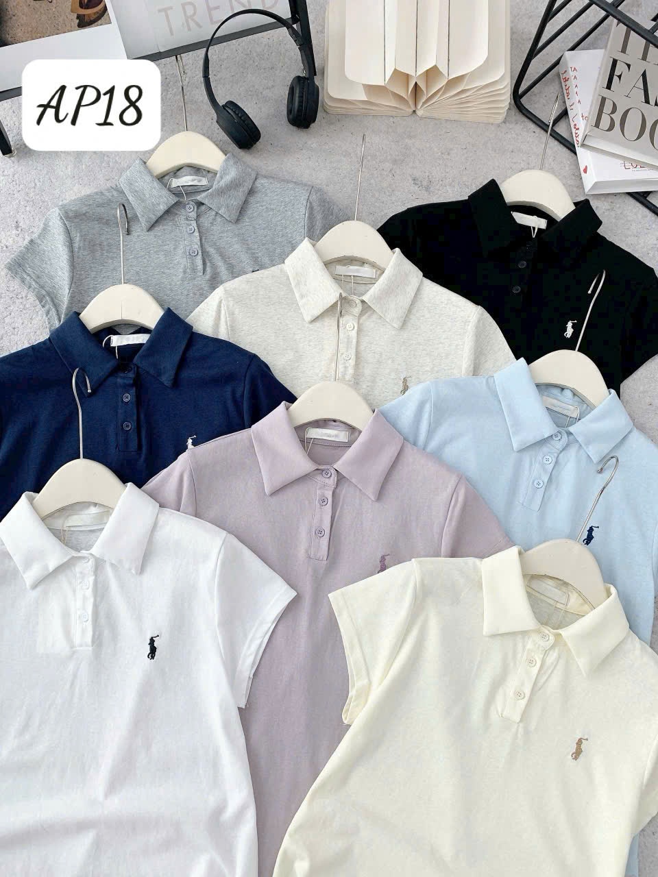 AP18 Áo polo thêu ngựa
