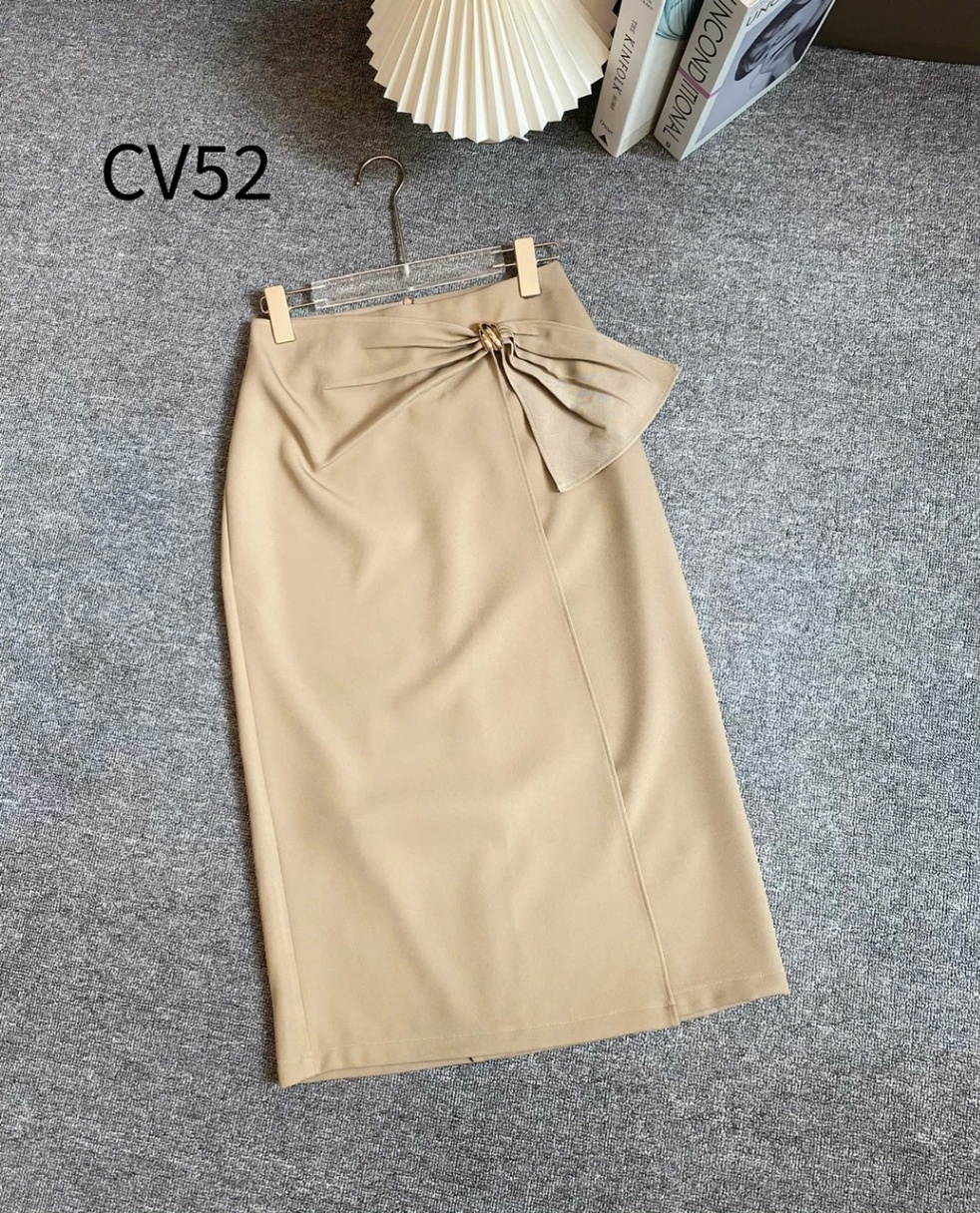 CV52 Chân váy xẻ trước nơ lệch