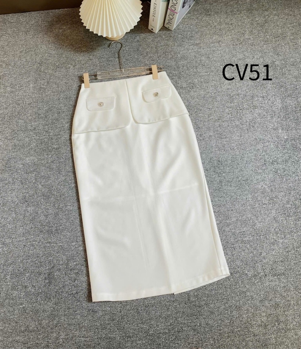 CV51 Chân váy ôm dài nắp túi
