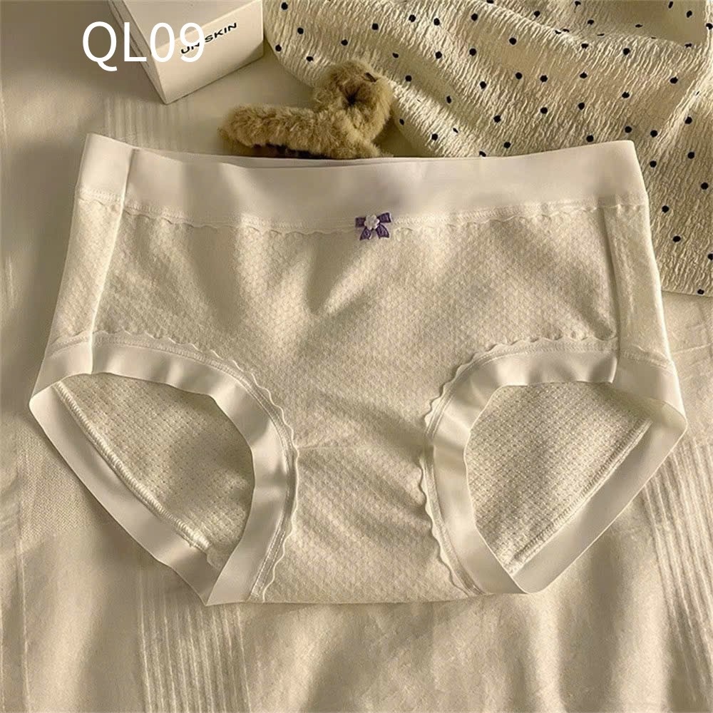QL09 Quần lót cotton thoáng khí nơ hoa