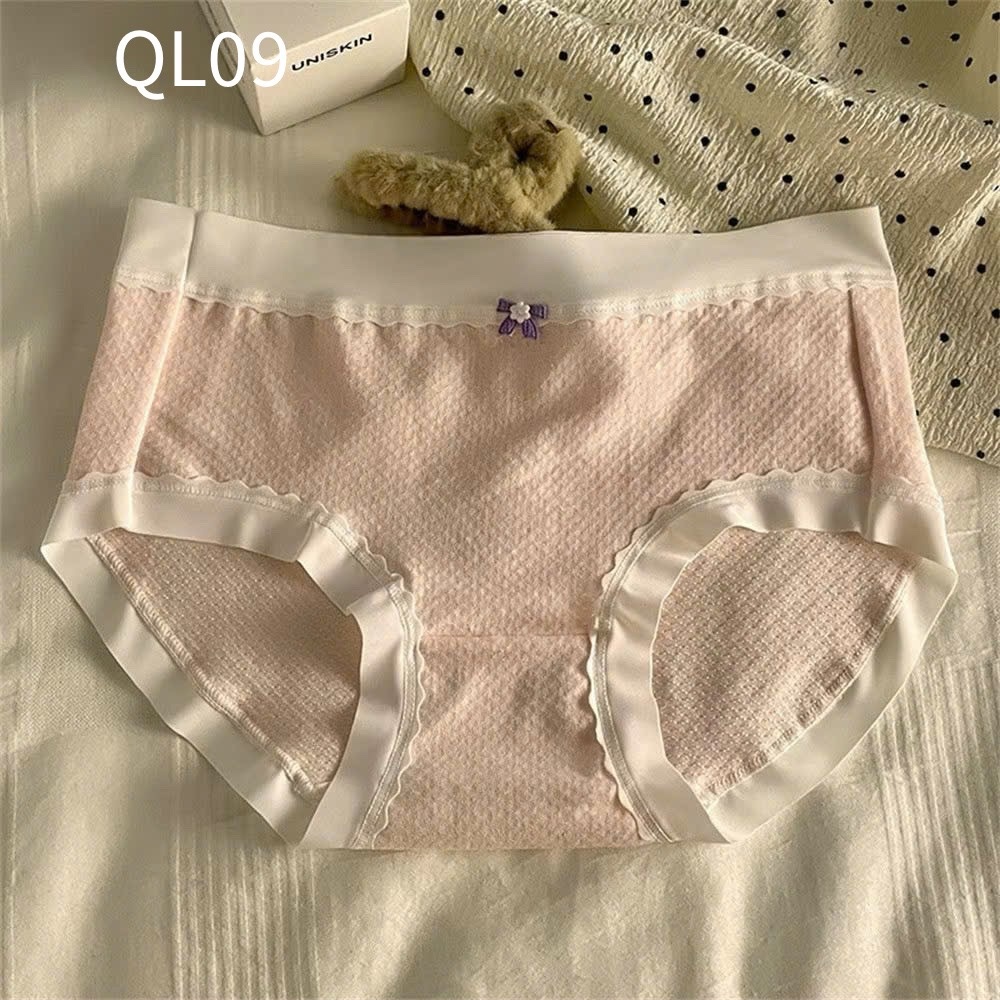 QL09 Quần lót cotton thoáng khí nơ hoa