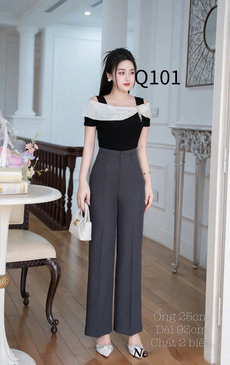Q101 Quần xuông cạp cách điệu