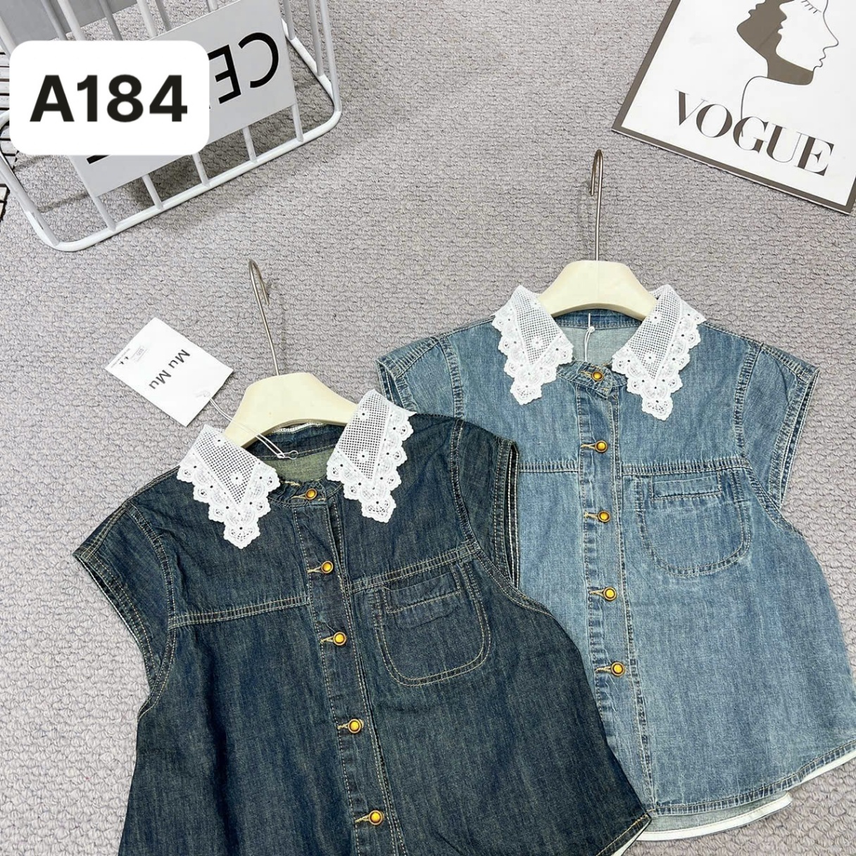 A184 Áo bò mềm phối cổ ren