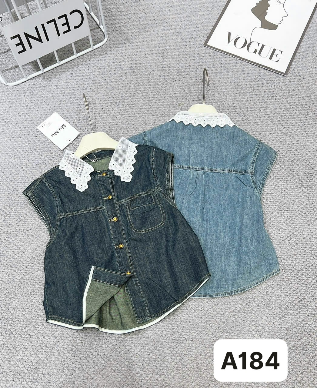 A184 Áo bò mềm phối cổ ren