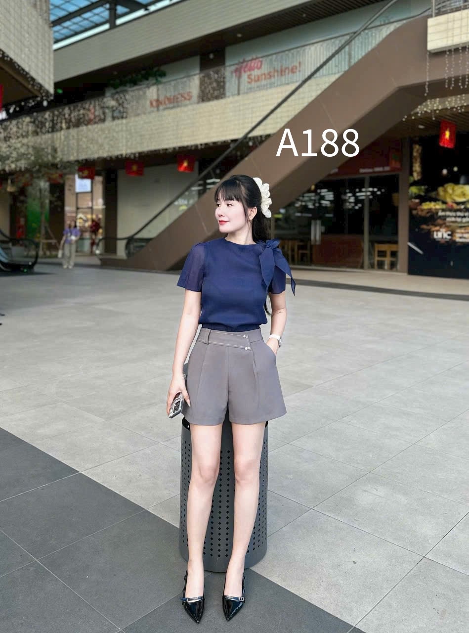 A188 Áo sơ mi buộc nơ vai