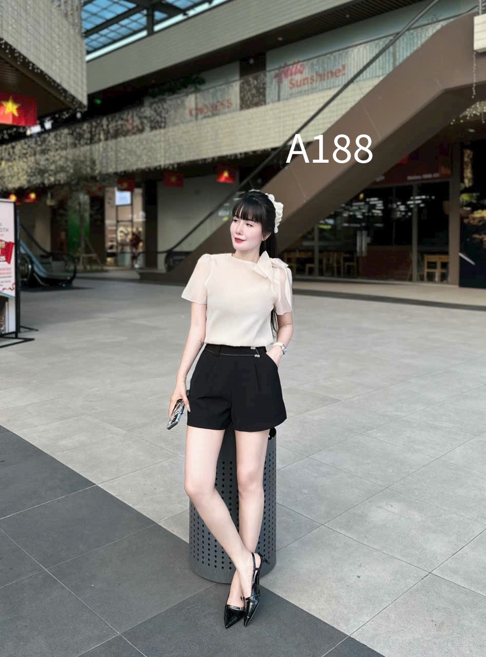 A188 Áo sơ mi buộc nơ vai