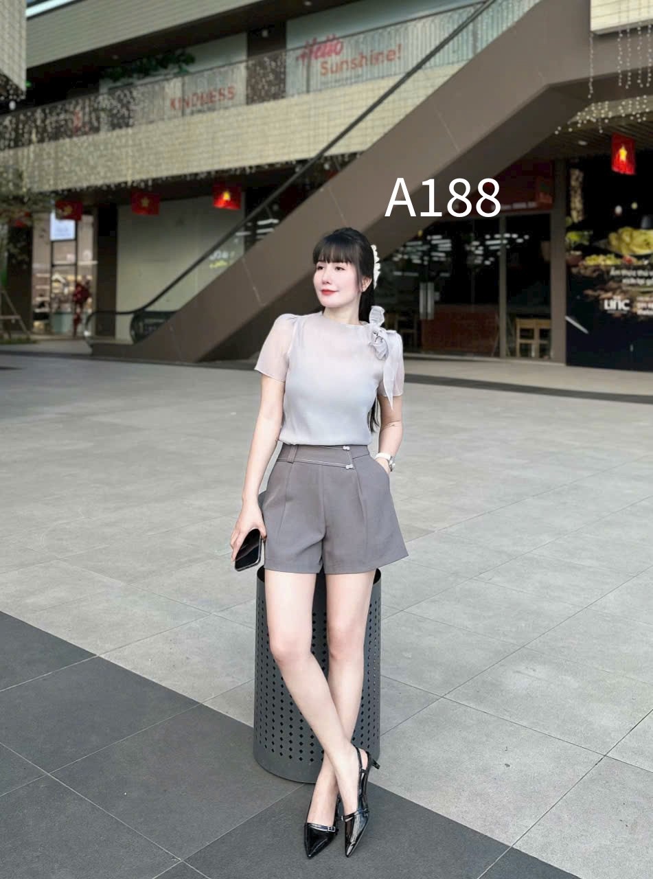 A188 Áo sơ mi buộc nơ vai