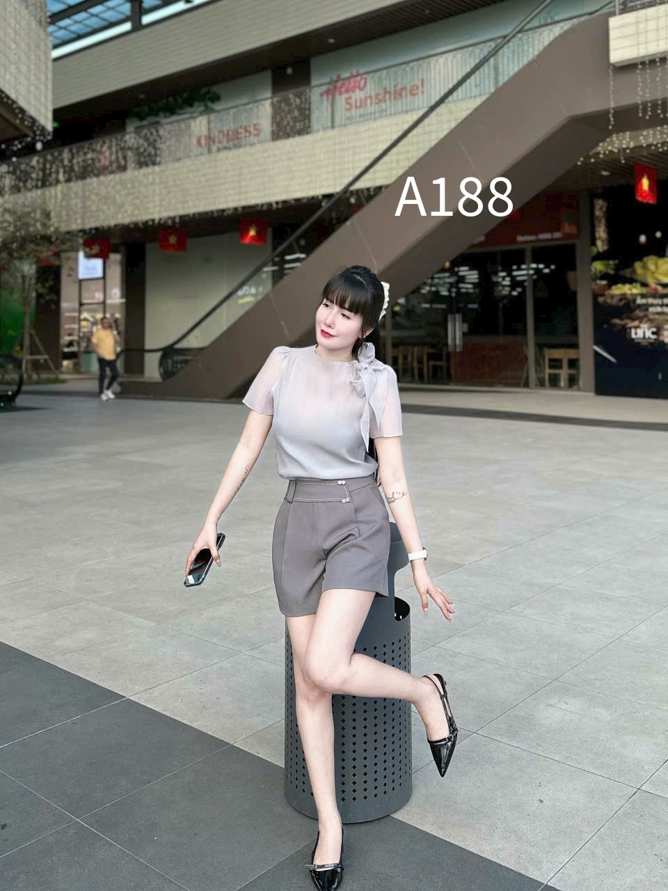 A188 Áo sơ mi buộc nơ vai