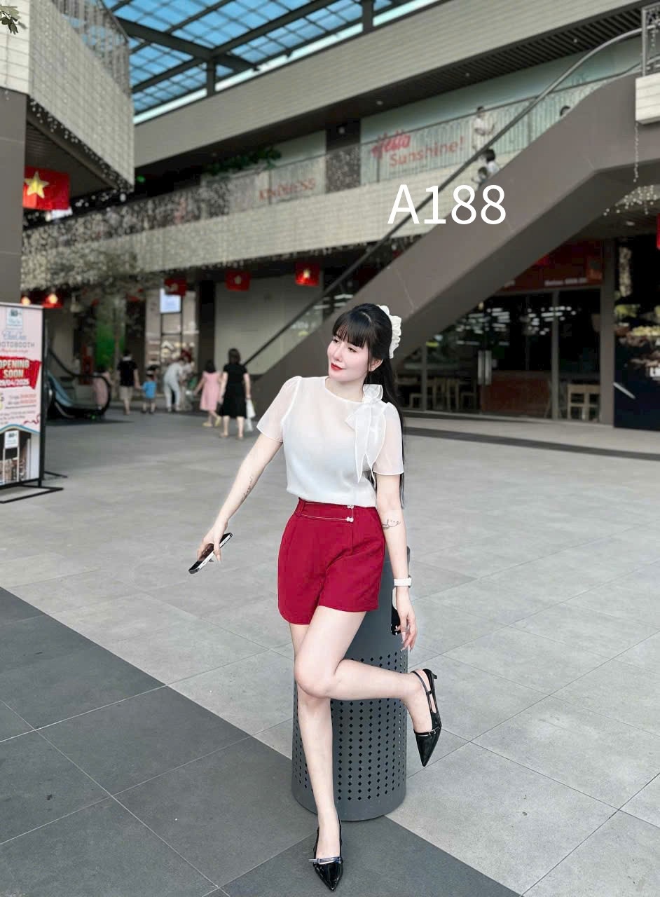 A188 Áo sơ mi buộc nơ vai