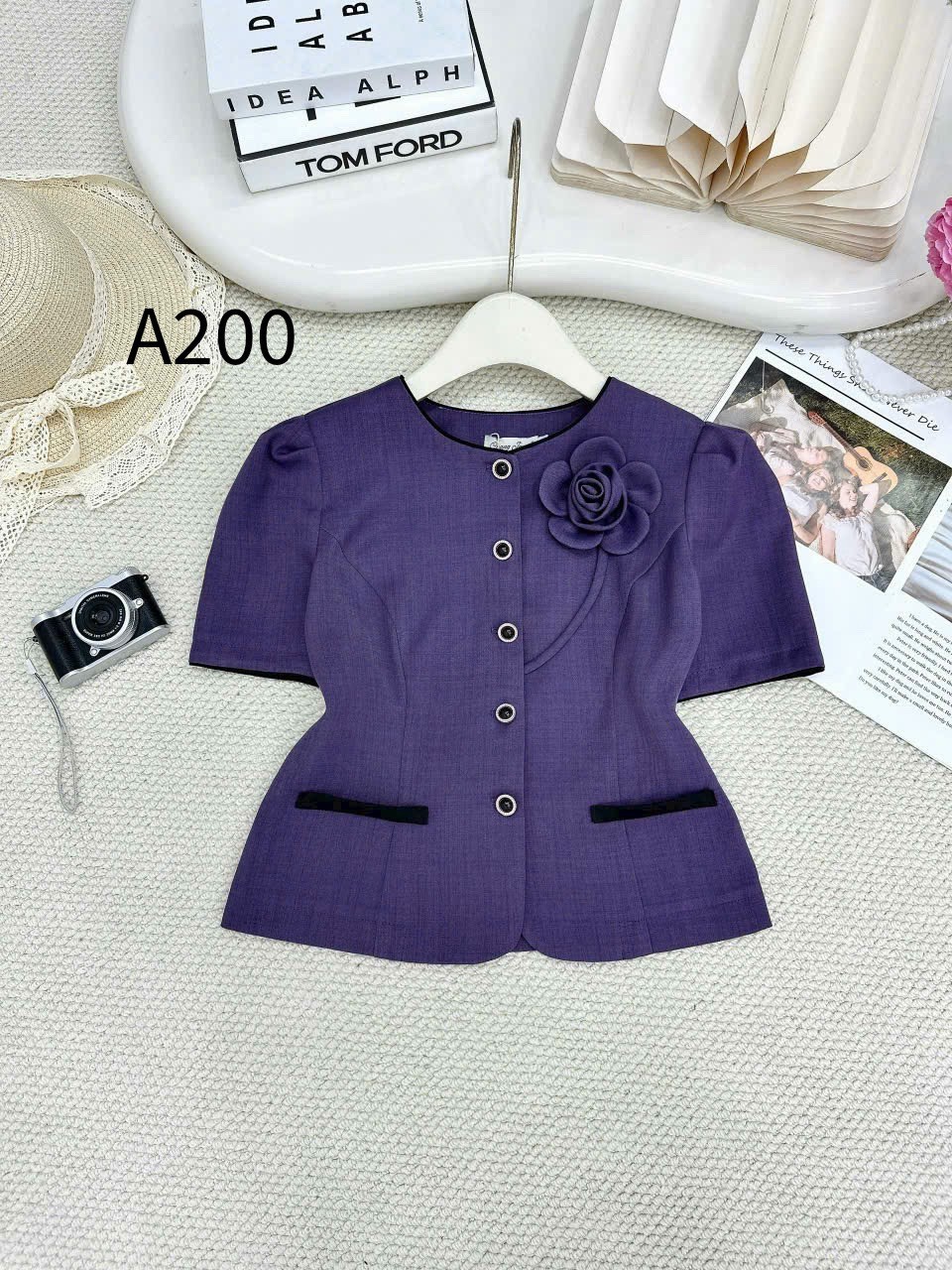 A200 Áo kí giả túi cơi phối hoa