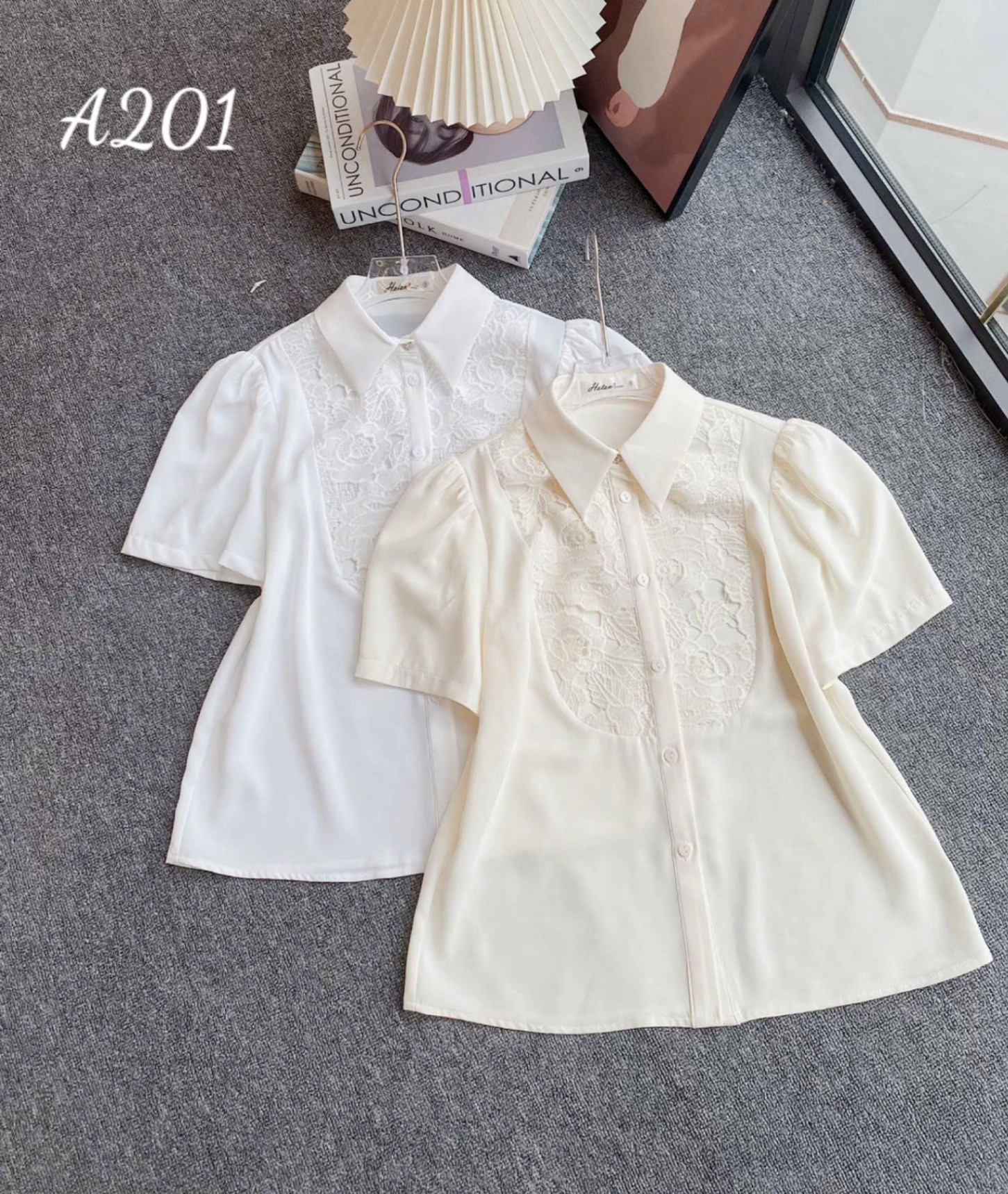 A201 Áo sơ mi cổ yếm ren