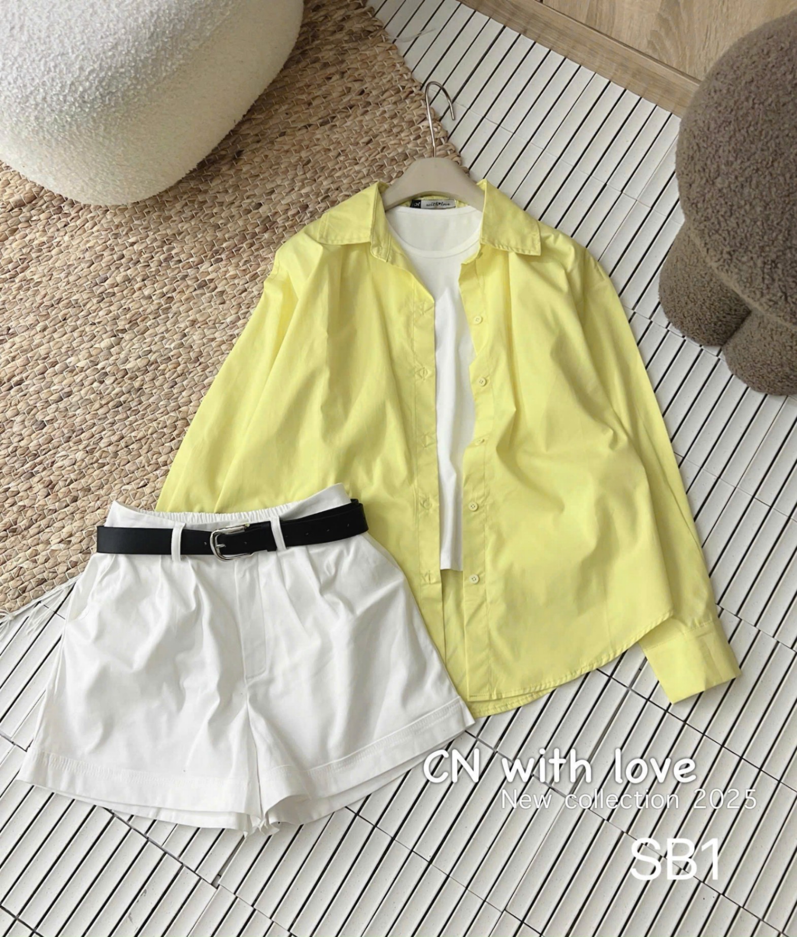SB1 Set sơ mi ba lỗ kèm quần