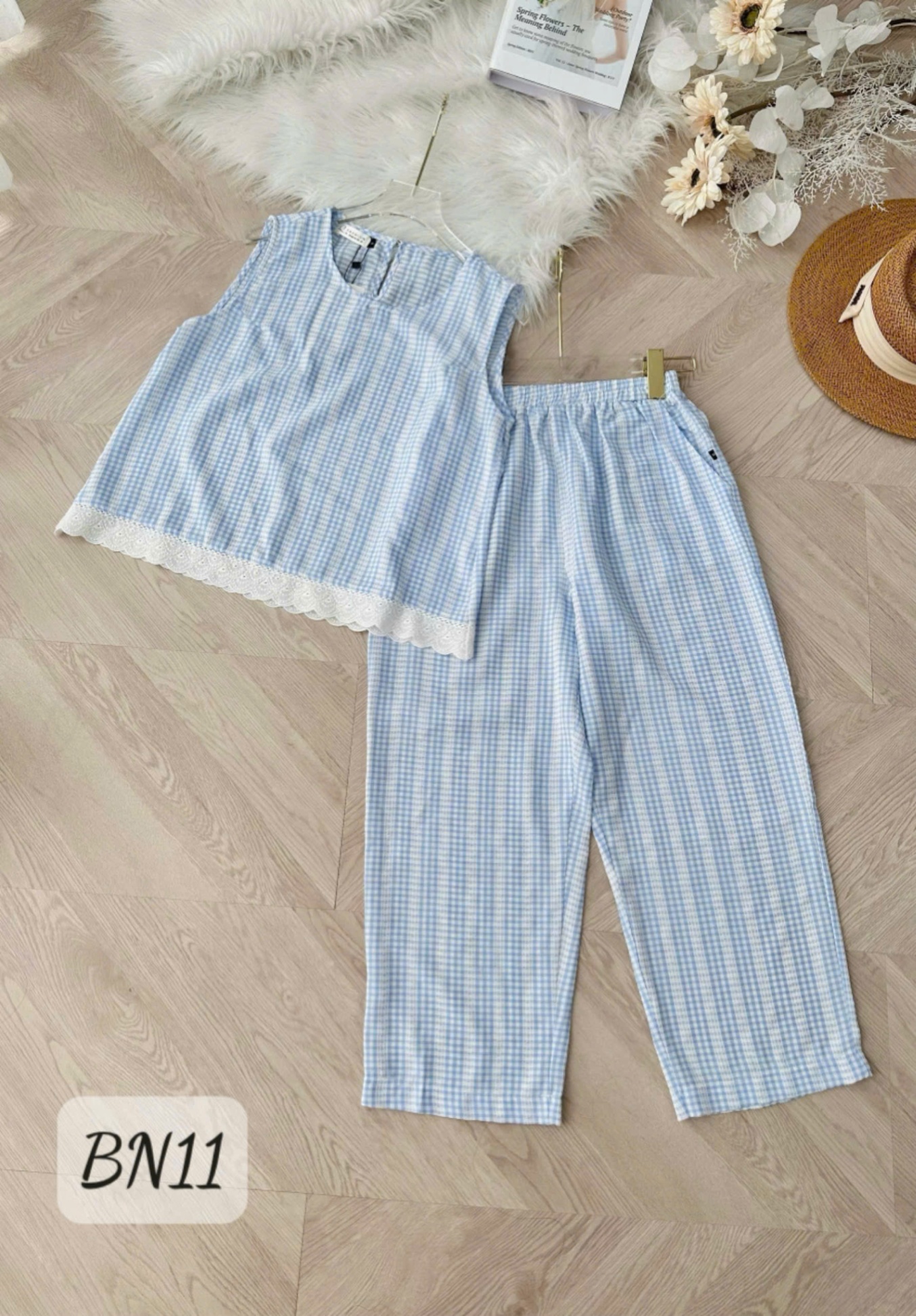 BN11 Bộ ngủ kẻ quần lửng