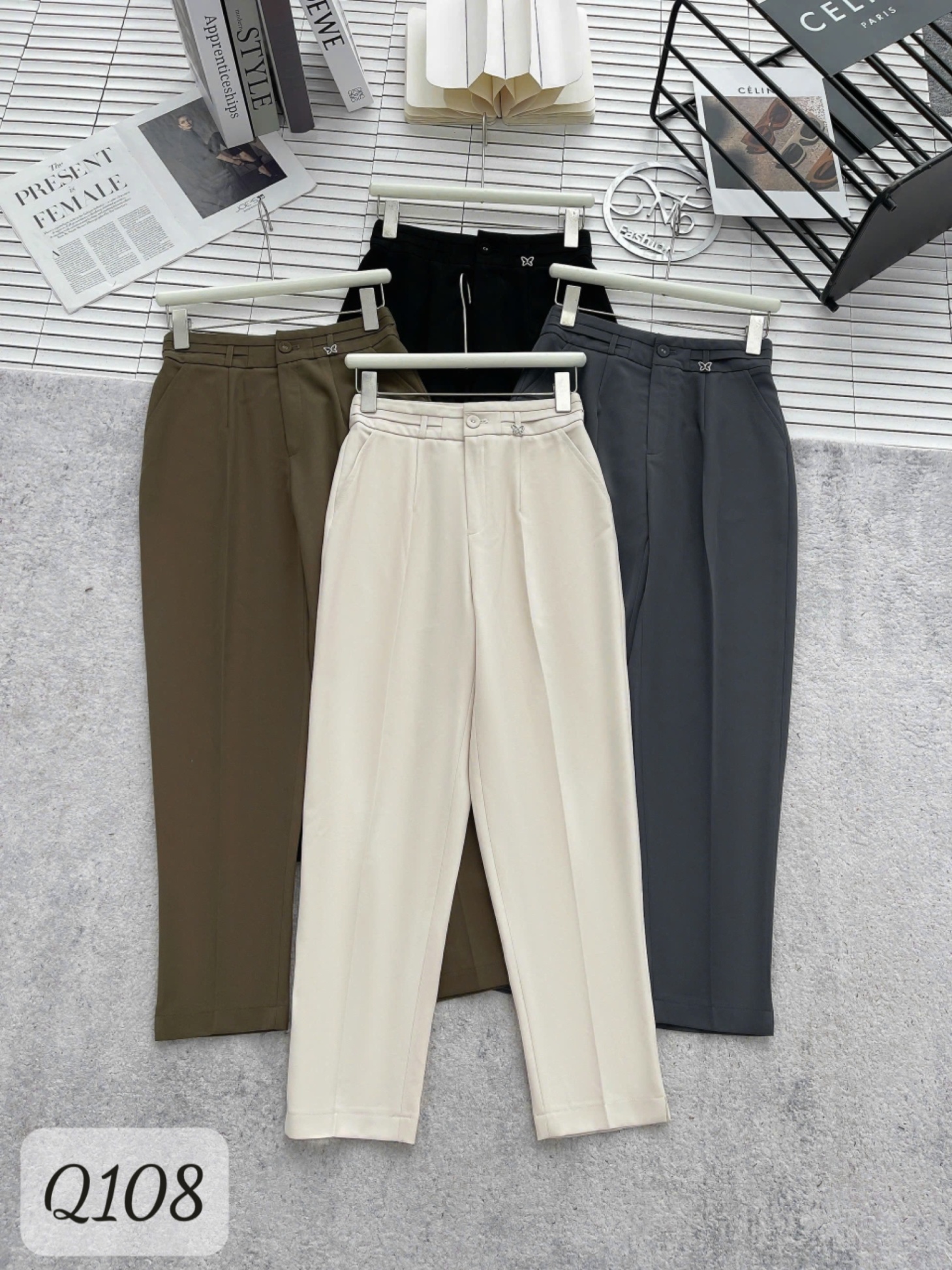 Q108 Quần baggy cạp đôi đính bướm