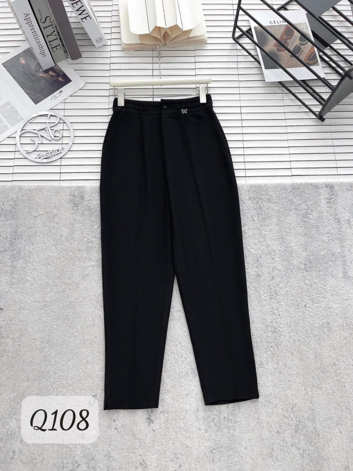 Q108 Quần baggy cạp đôi đính bướm
