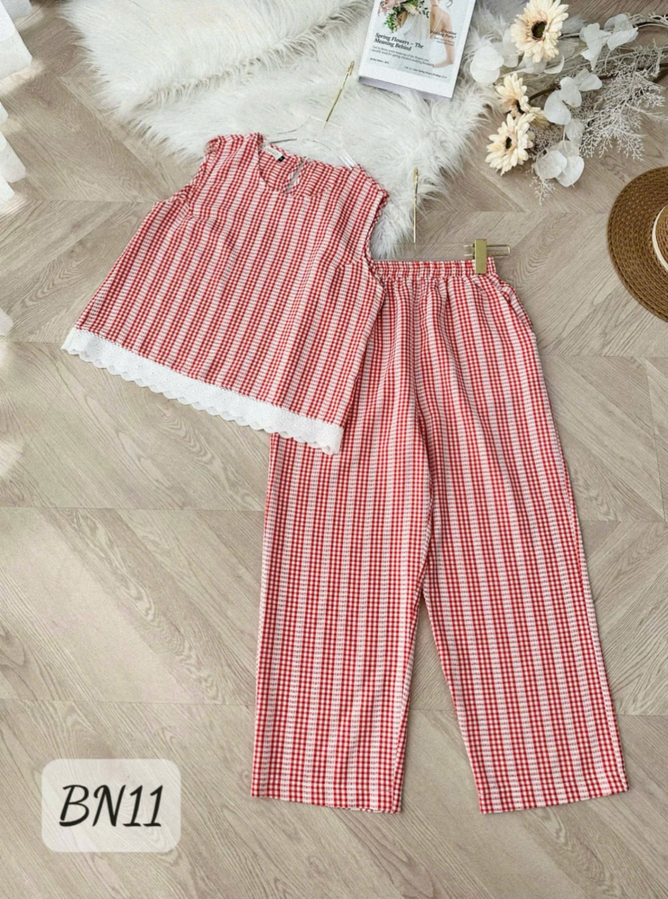 BN11 Bộ ngủ kẻ quần lửng