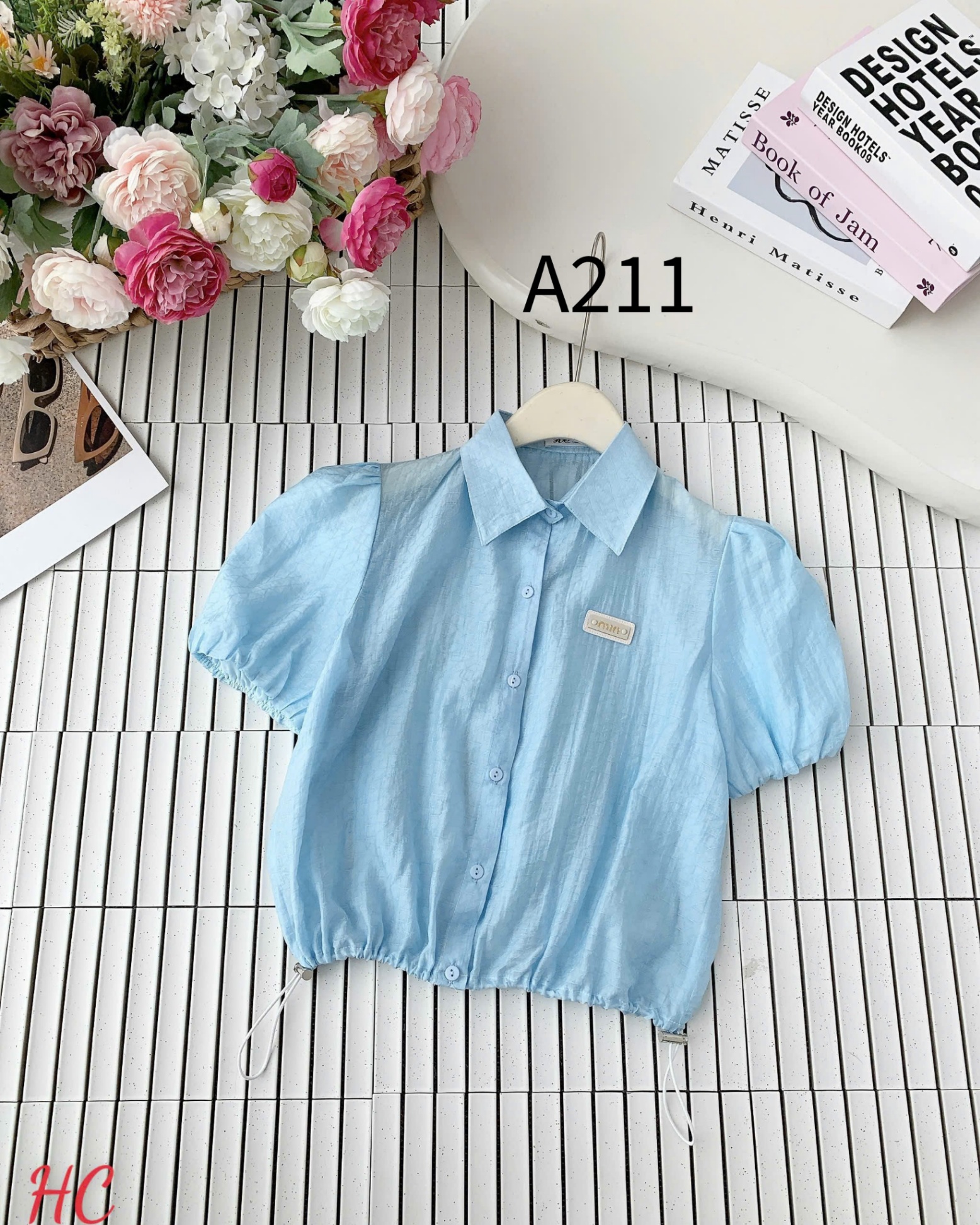 A211 Áo sơ mi dây rút tag MIU