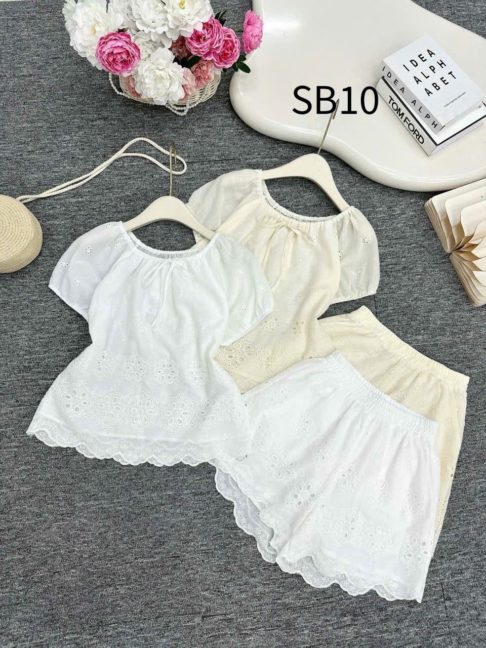 SB10 Set áo quần chất ren 2 lớp