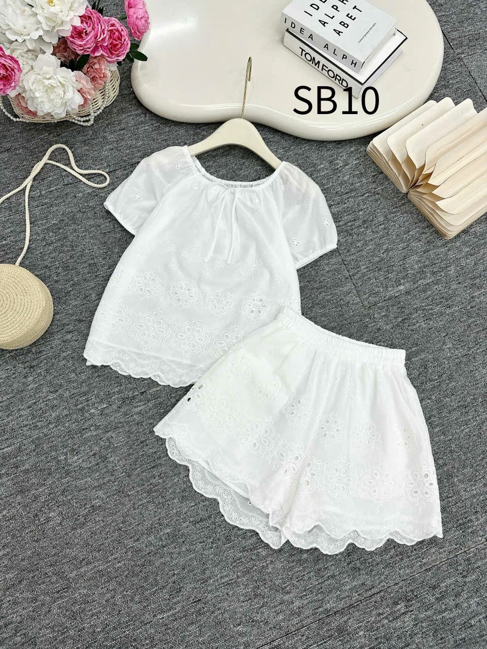 SB10 Set áo quần chất ren 2 lớp