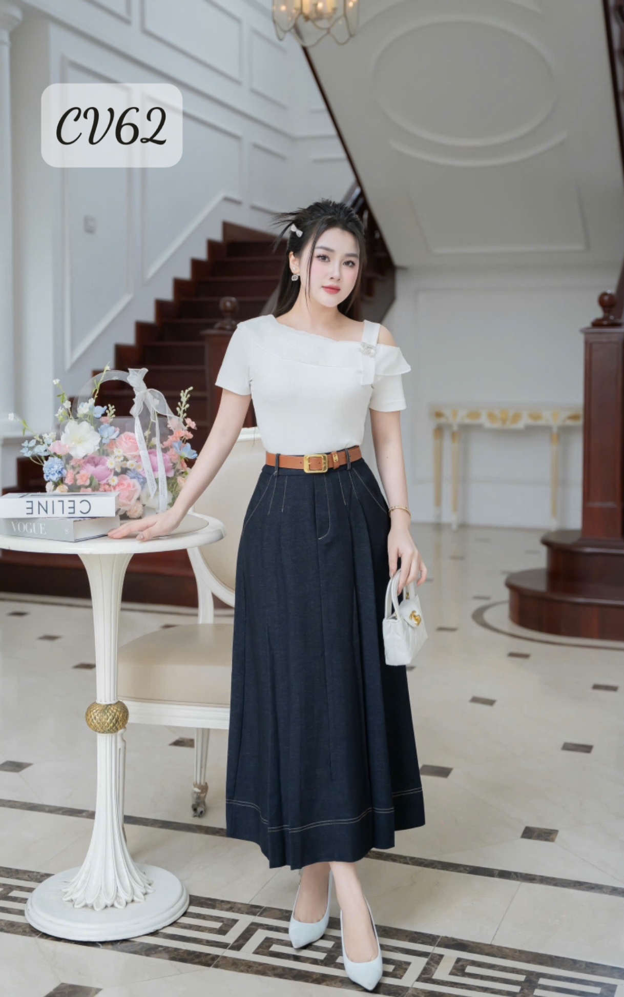 CV62 CV bò xòe kẻ ngang