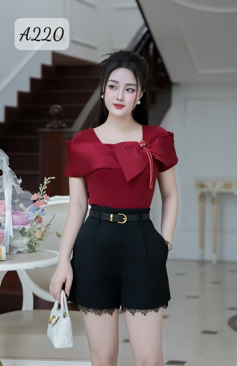 A220 Áo phối nơ lệch
