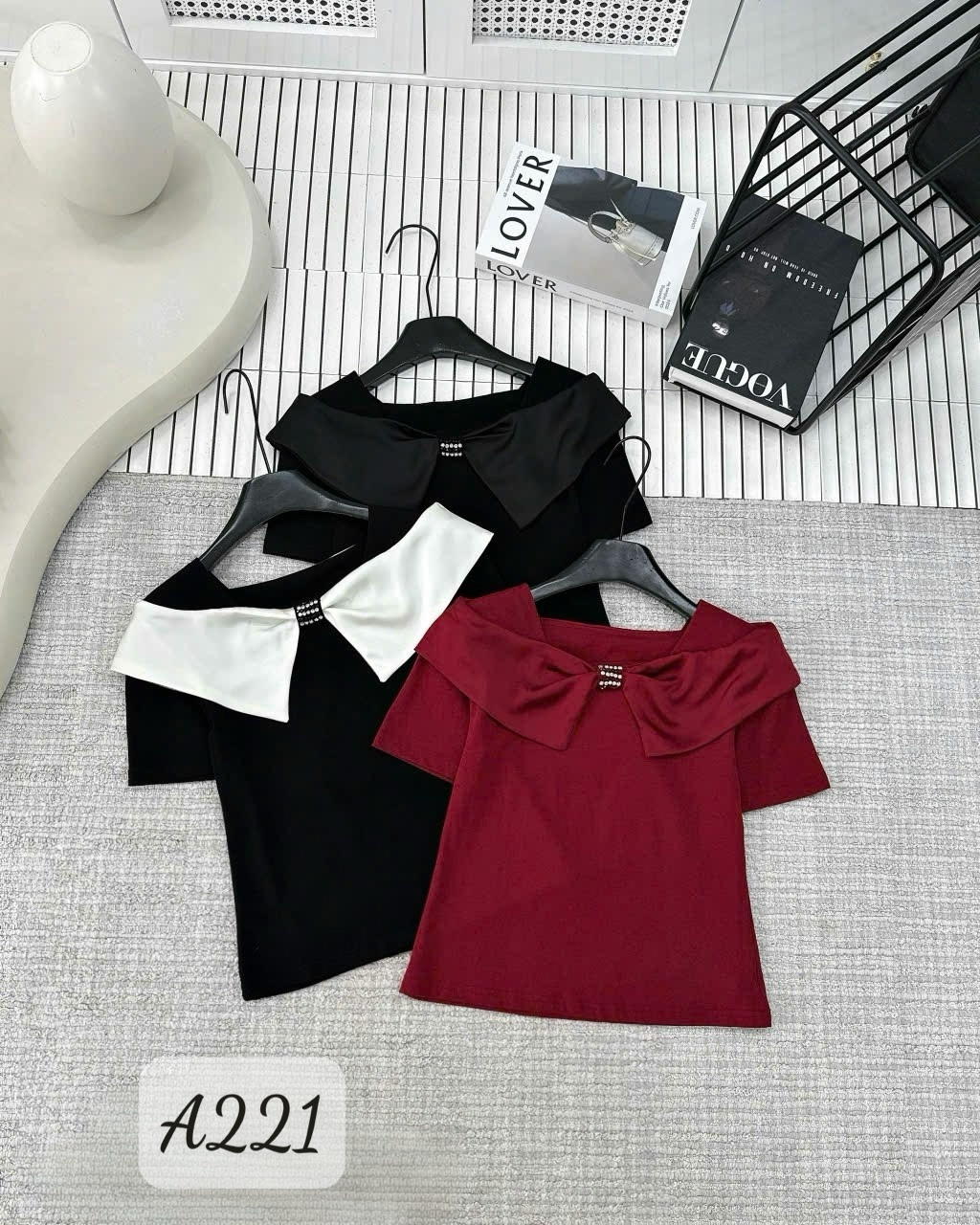 A221 Áo cổ phối nơ