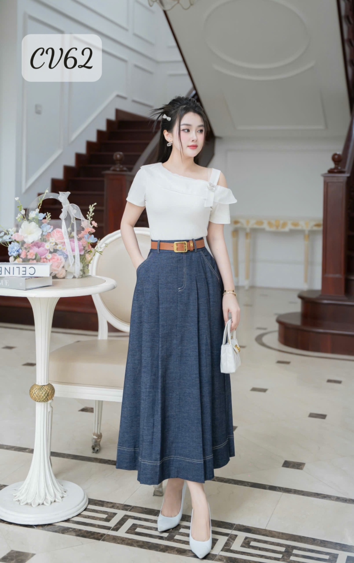 CV62 CV bò xòe kẻ ngang