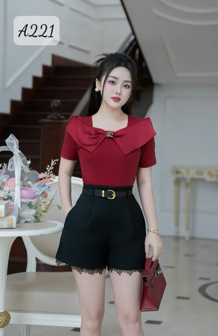 A221 Áo cổ phối nơ
