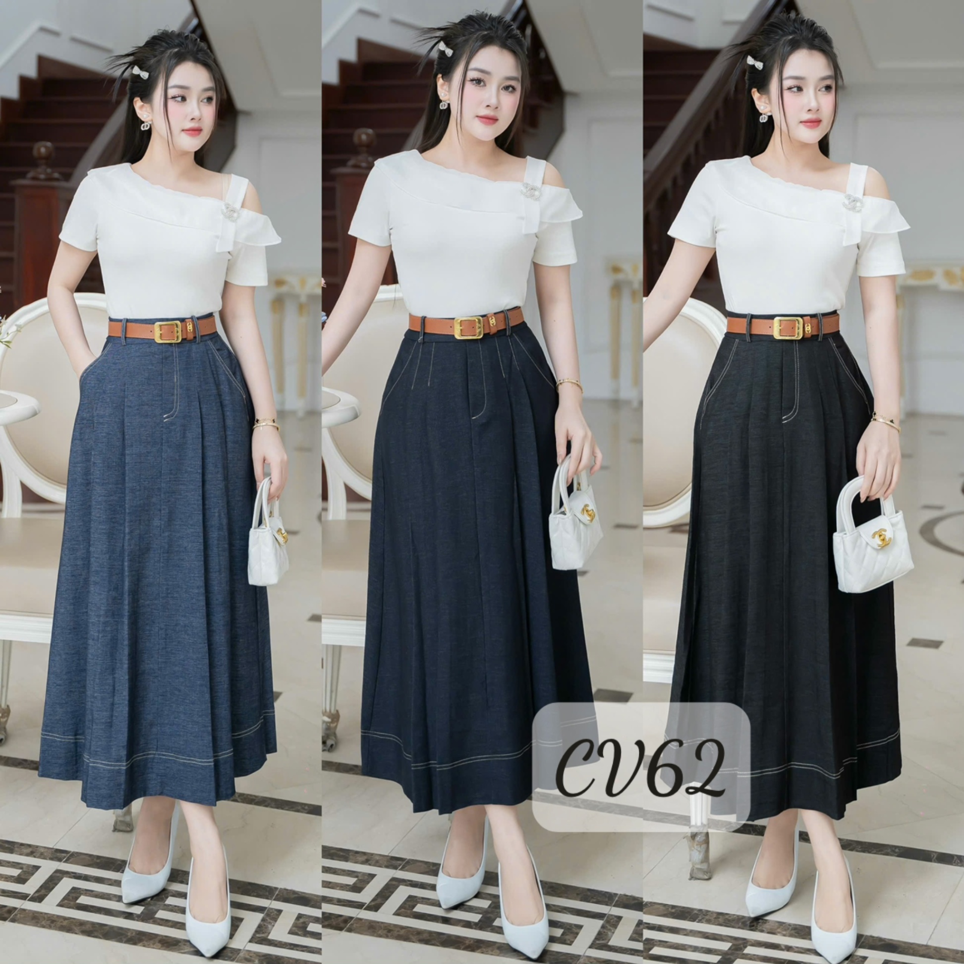 CV62 CV bò xòe kẻ ngang