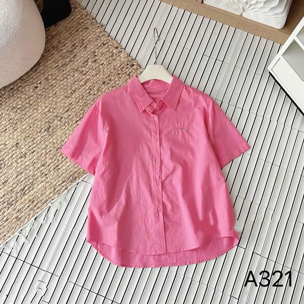 A321 Áo sơ mi thô thêu chữ