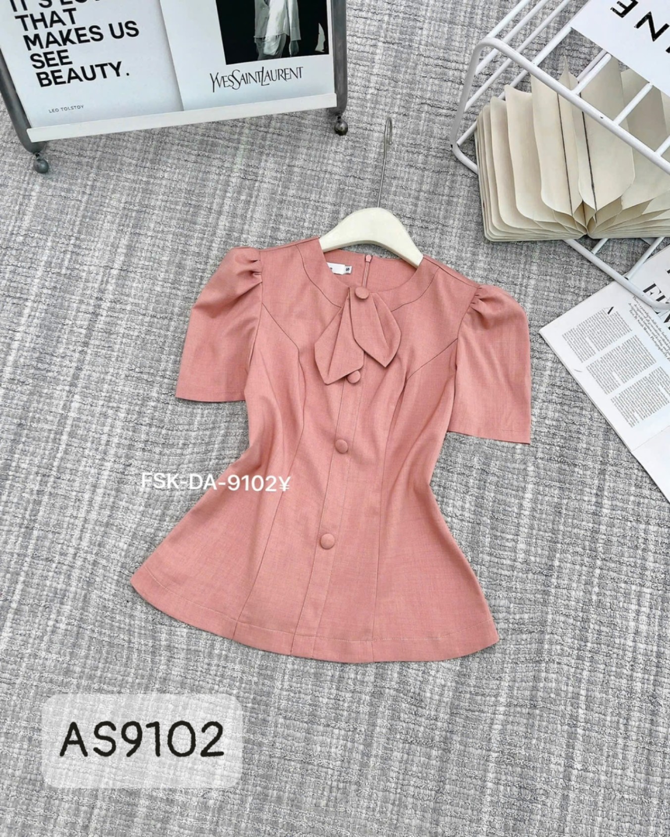 AS9102 Áo ký giả cúc bọc