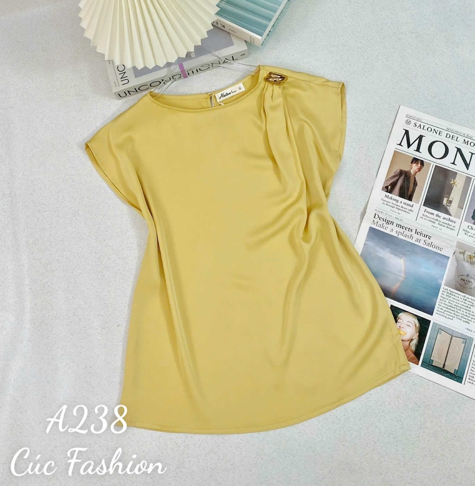 A238 Áo lụa ly vai