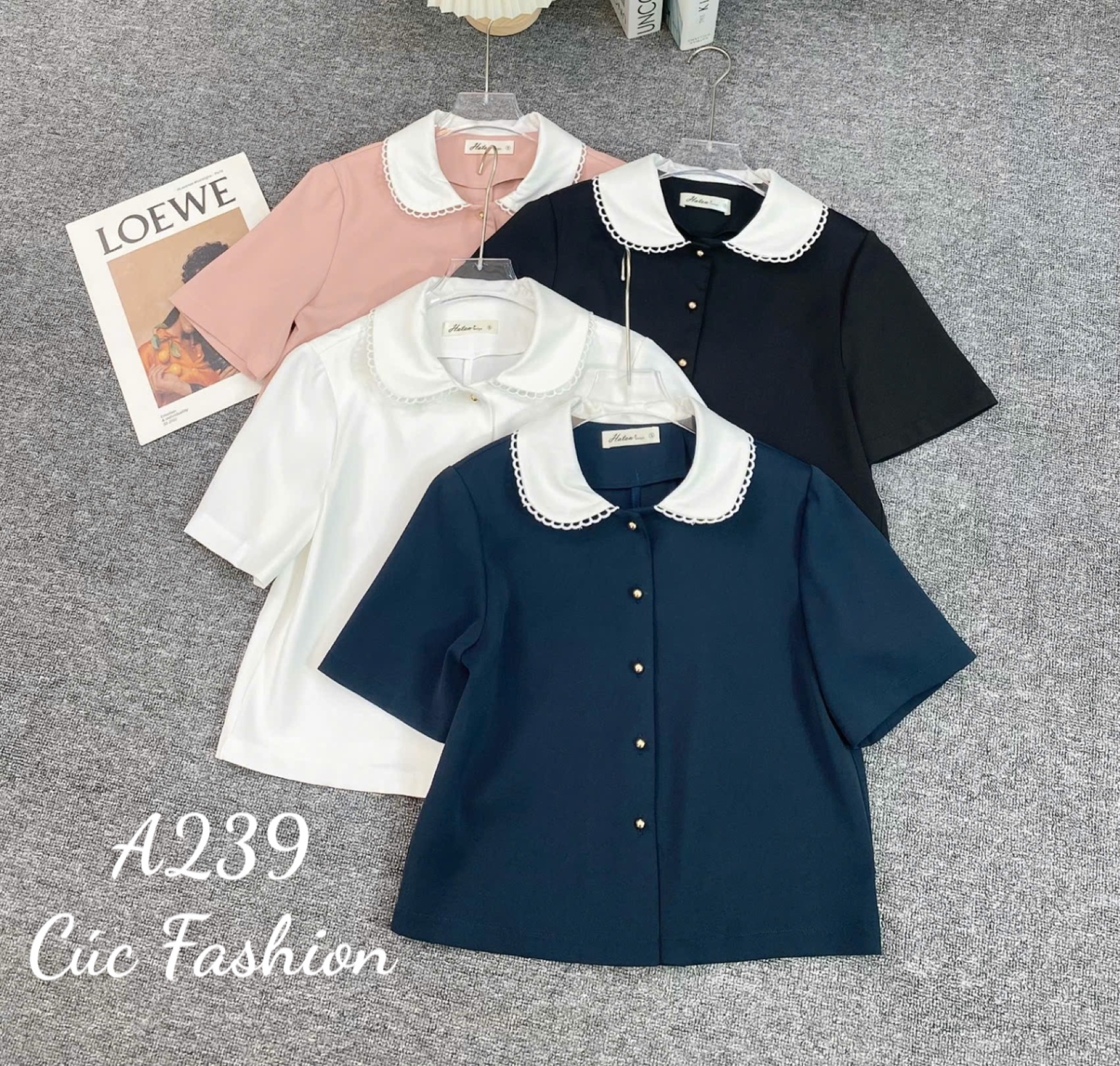 A239 Áo crotop cổ sen