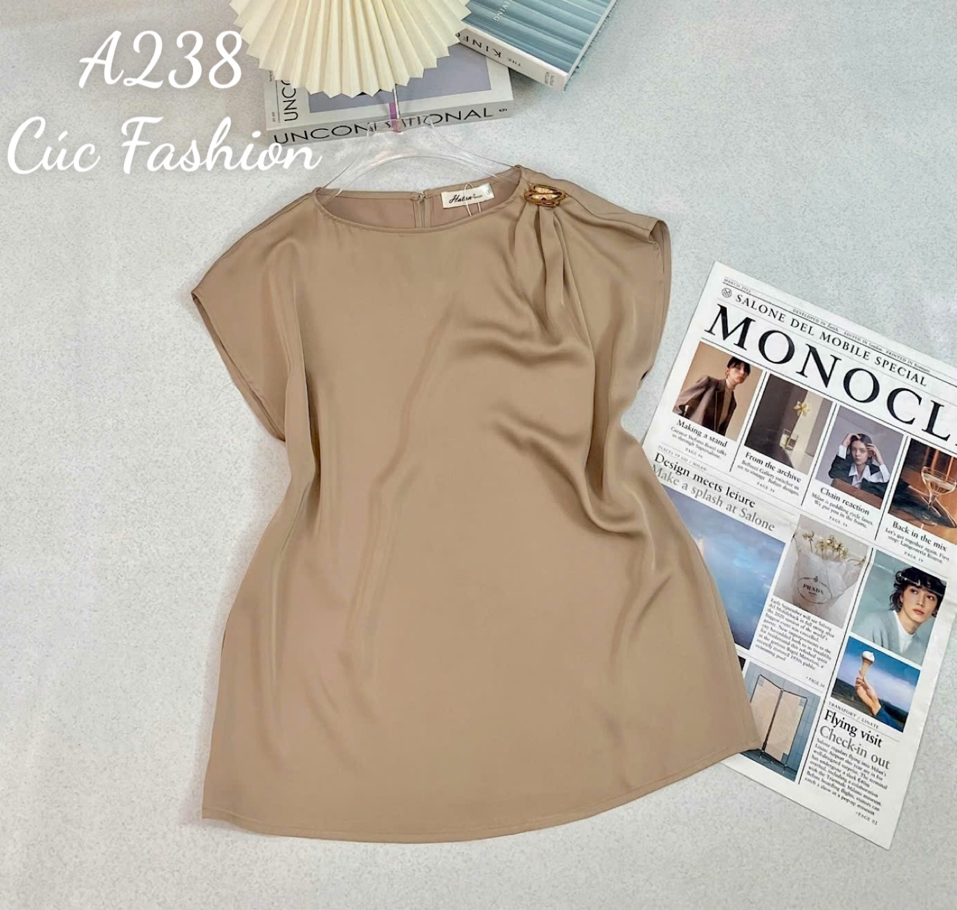 A238 Áo lụa ly vai