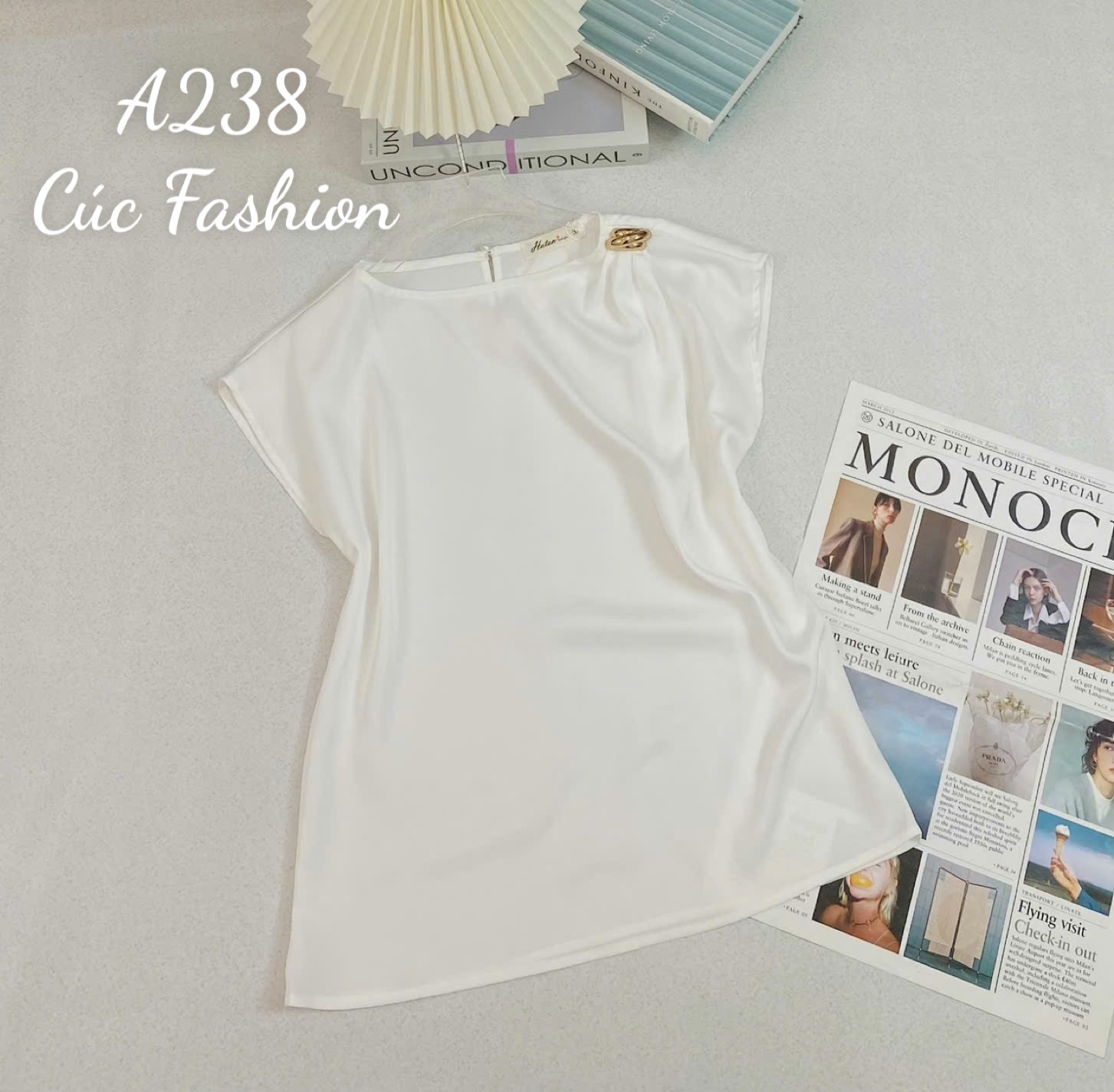A238 Áo lụa ly vai
