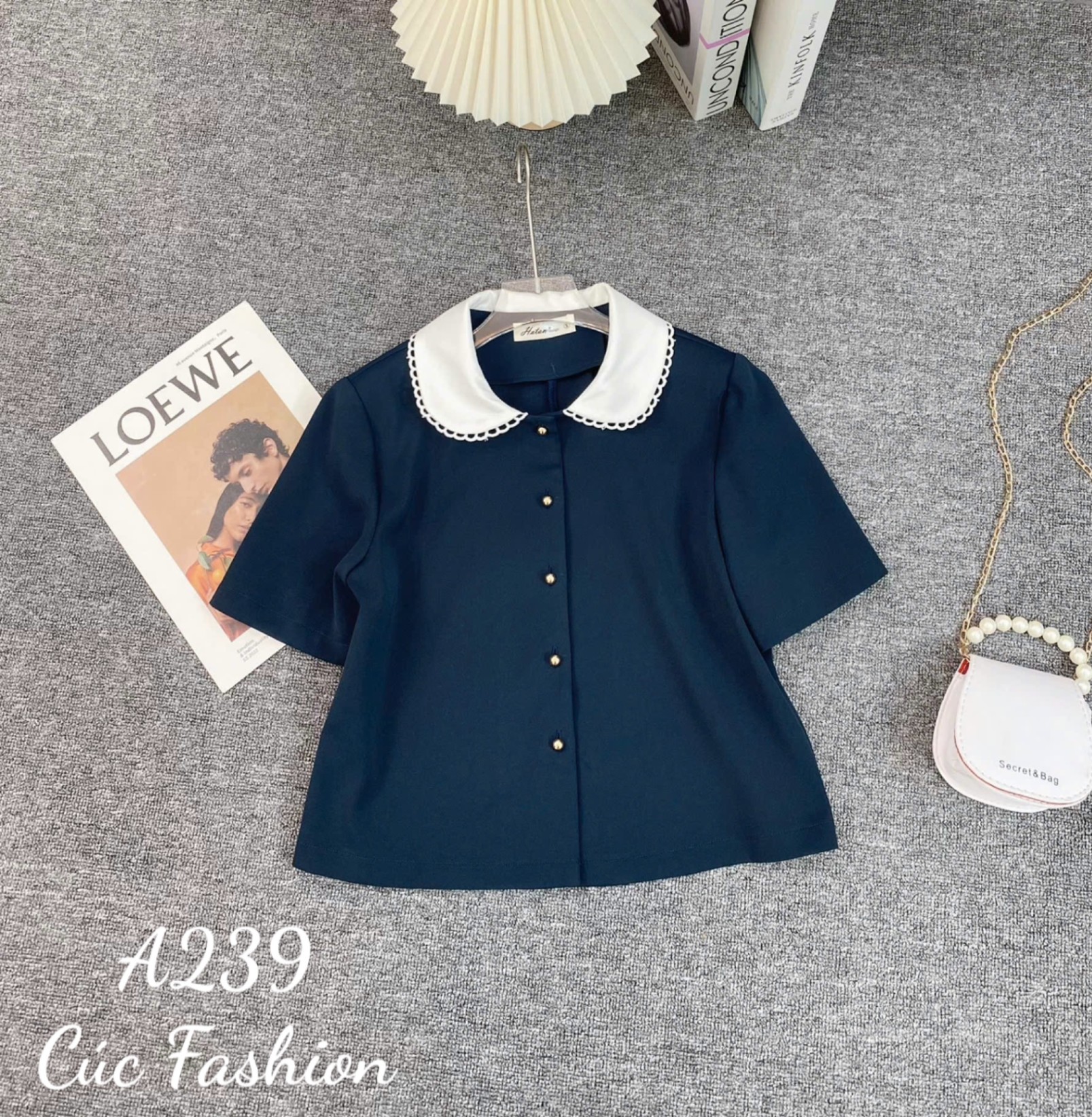 A239 Áo crotop cổ sen