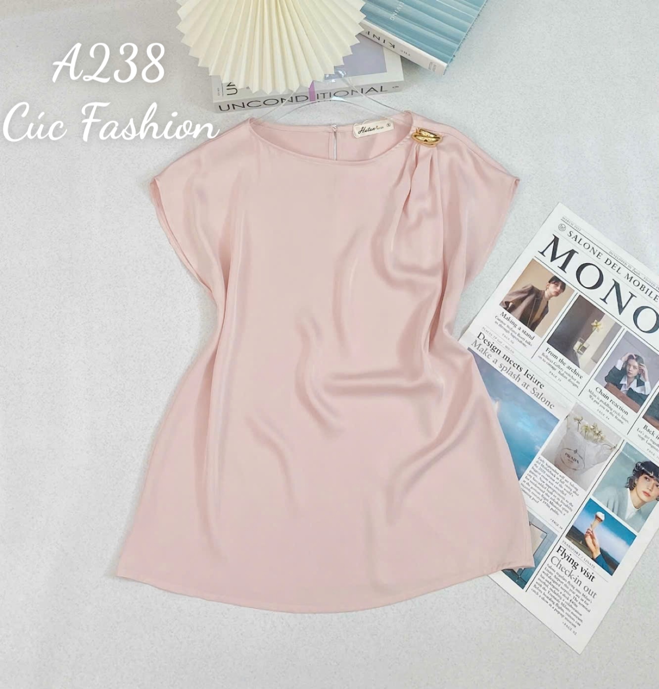 A238 Áo lụa ly vai