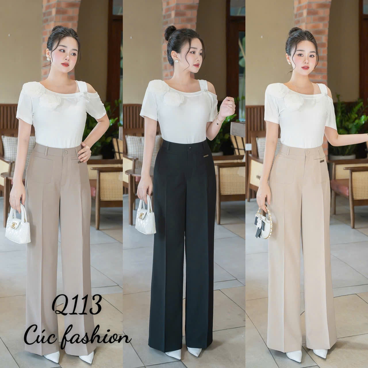 Q113 Quần xuông 2 túi trước