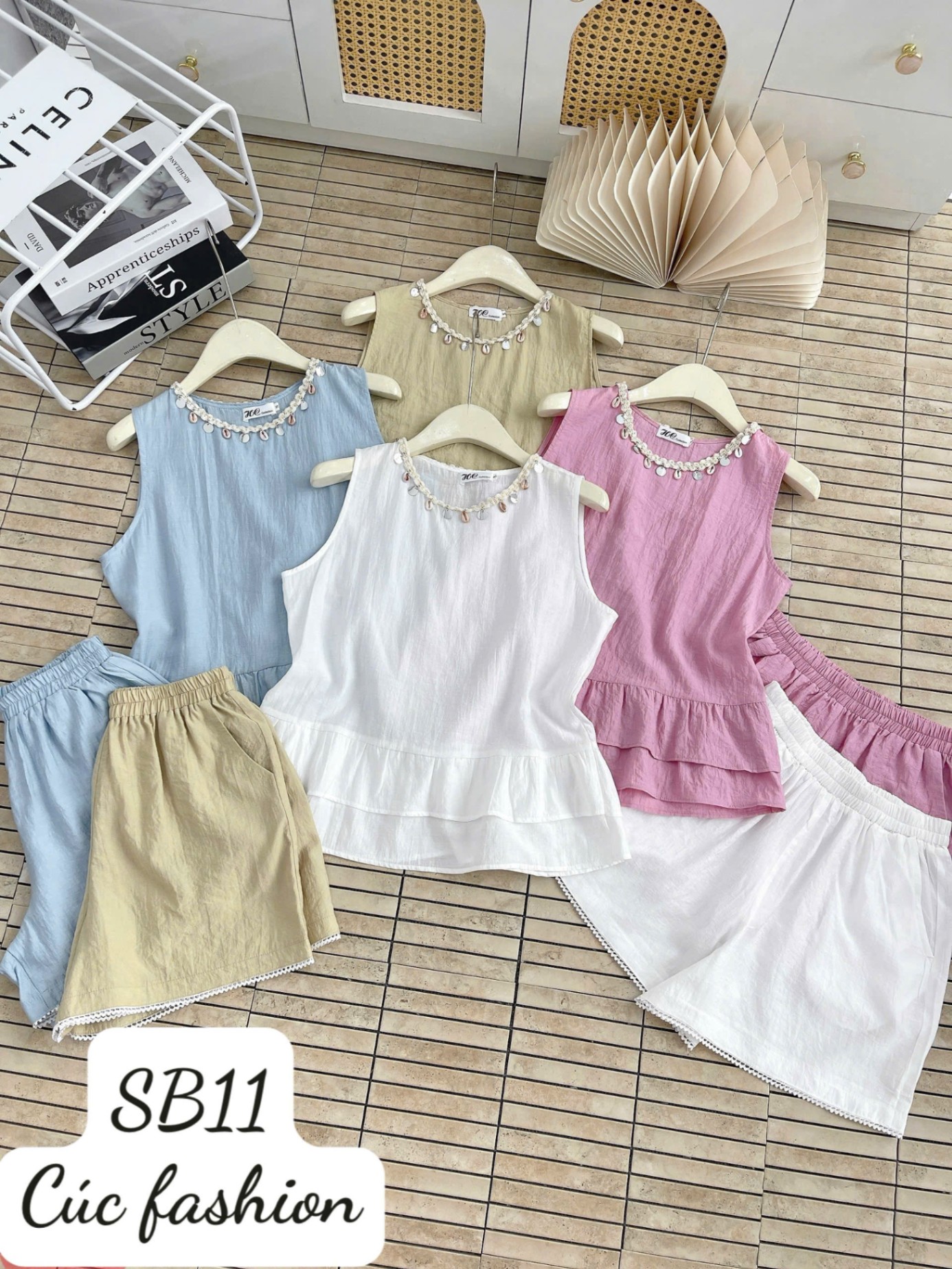 SB11 Set sát nách cổ đính đá