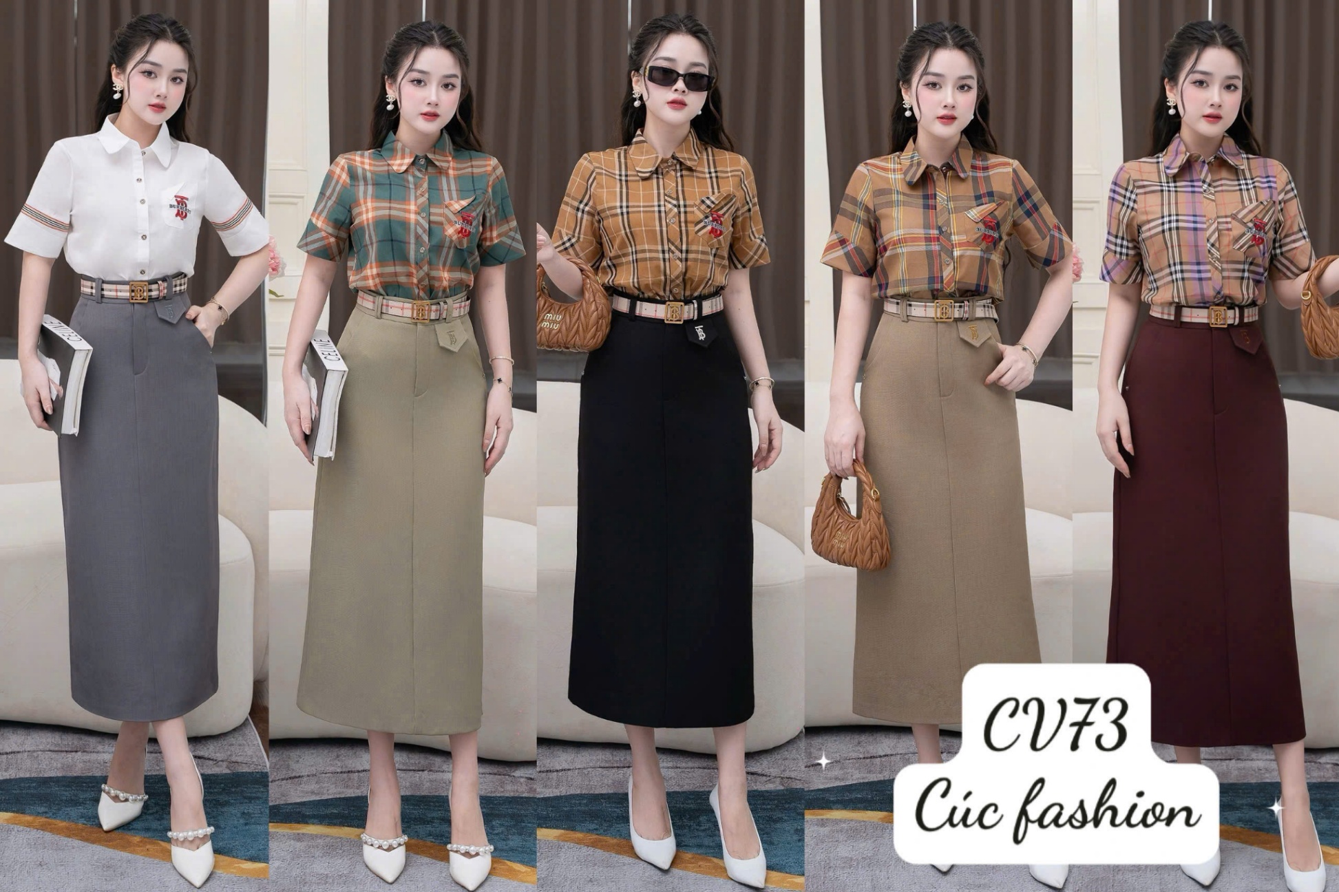 CV73 Chân váy QCCC kèm belt da